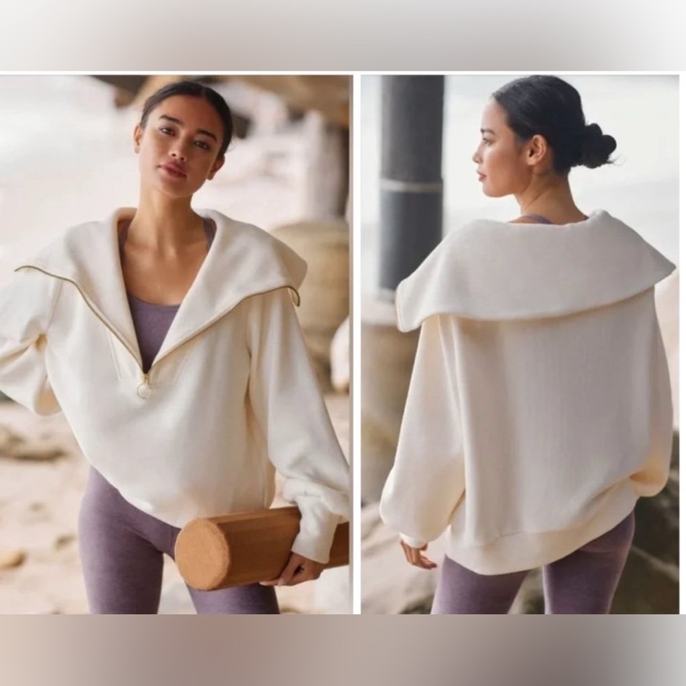 Varley Vine 1/2 half zip cream size M
